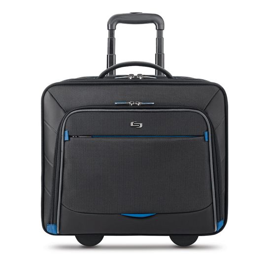 Picture of Solo New York Active Rolling Overnighter Case with 15.6in Laptop Pocket, Black/Blue