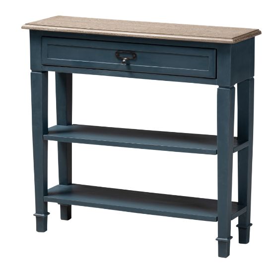 Picture of Baxton Studio French Provincial Console Table, 29-13/16inH x 31-1/2inW x 10inD, Blue/Oak