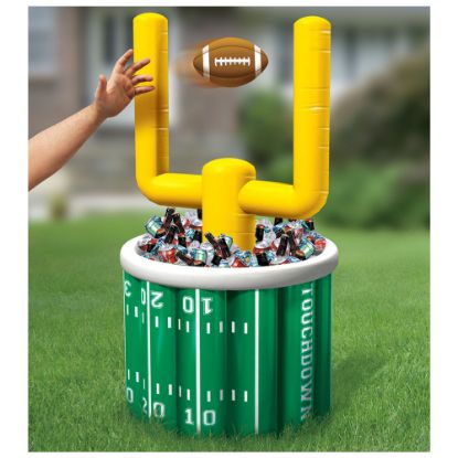 Picture of Amscan Football Go Fight Win Jumbo Inflatable Cooler, 53inH x 25inW x 25inD, Green