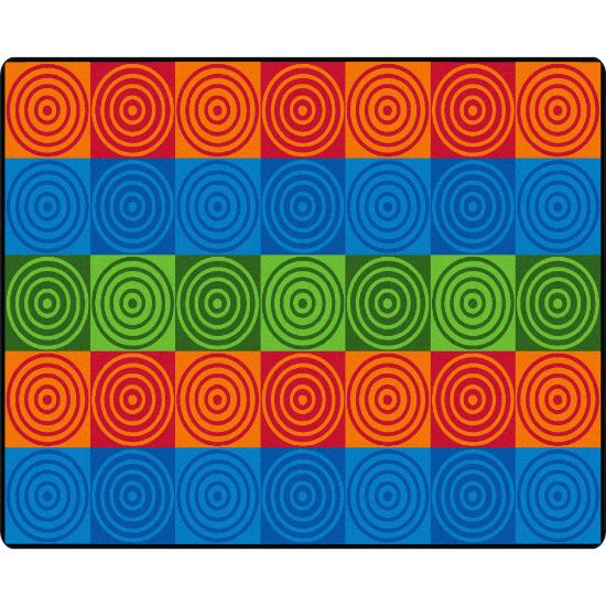 Picture of Flagship Carpets Bulls-Eye Block, Rectangle, 10ft 9in x 13ft 2in, Multicolor