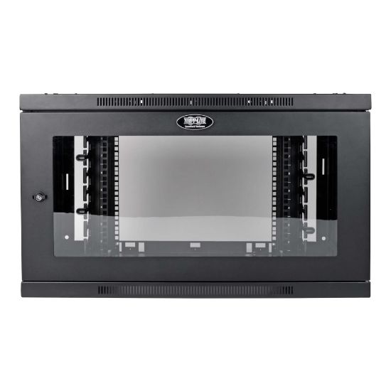 Picture of Tripp Lite 9U Wallmount Rack Enclosure Wide Cable Management Acrylic Window - For Server, LAN Switch, Patch Panel - 9U Rack Height x 19in Rack Width x 20.50in Rack Depth - Wall Mountable - Black Powder Coat