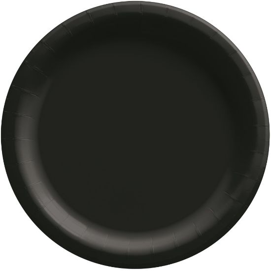 Picture of Amscan Round Paper Plates, 8-1/2in, Jet Black, Pack Of 150 Plates