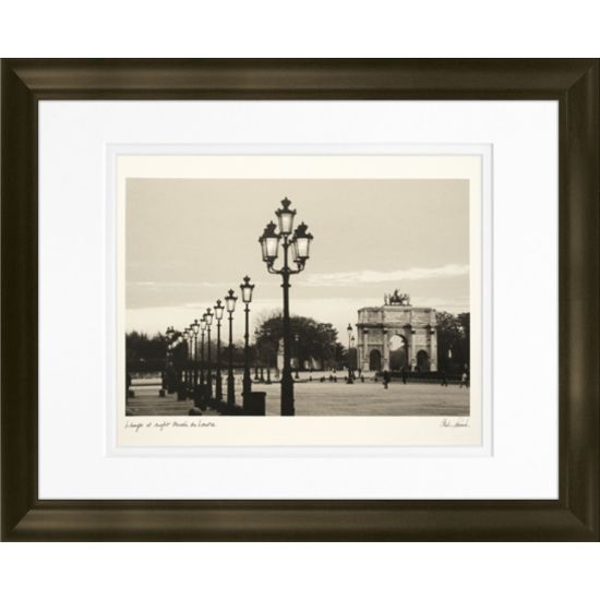 Picture of Timeless Frames Marren Espresso-Framed Landscape Artwork, 11in x 14in, Lights At Night Musee Du Louvre