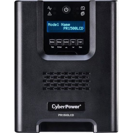 Picture of CyberPower PR1500LCDN Smart App Sinewave UPS Systems - 1500VA/1500W, 120 VAC, NEMA 5-15P, Mini-Tower, Sine Wave, 8 Outlets, LCD, PowerPanel Business, $375000 CEG, 3YR Warranty