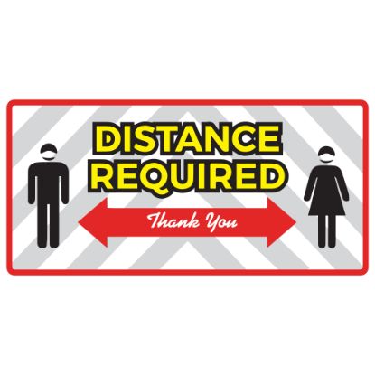 Picture of Alliance Social Distance Floor Graphics, 8in x 17in, Distance Required - Thank You, Set Of 25