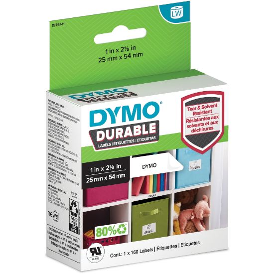 Picture of DYMO LabelWriter Labels, DYM1976411, Permanent Adhesive, 1inW x 2 1/8inL, Thermal Transfer, White, Roll Of 160