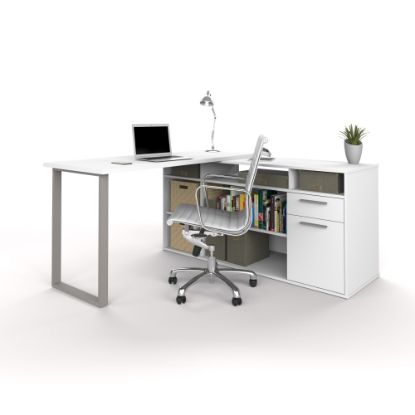 Picture of Bestar Solay 60inW L-Shaped Corner Desk, White