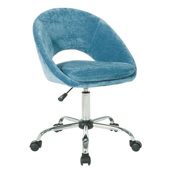 Picture of Office Star Milo Velvet Mid-Back Office Chair, Royal/Chrome