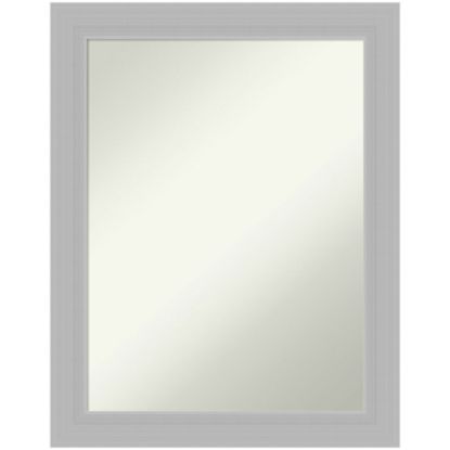 Picture of Amanti Art Non-Beveled Rectangle Framed Bathroom Wall Mirror, 28in x 22in, Brushed Sterling Silver