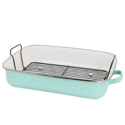 Picture of Martha Stewart Steel Roasting Pan, 18in, Mint