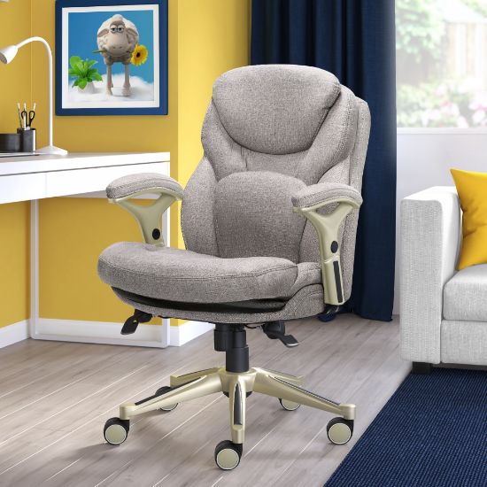 Picture of Serta Works Mid-Back Office Chair With Back In Motion Technology, Fabric, Light Gray/Silver