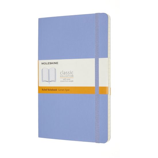 Picture of Moleskine Classic Notebook, Large, 5in x 8-1/4in, Ruled, 192 Pages, Soft Cover, Hydrangea Blue