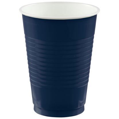 Picture of Amscan 436811 Plastic Cups, 12 Oz, True Navy, 50 Cups Per Pack, Case Of 3 Packs