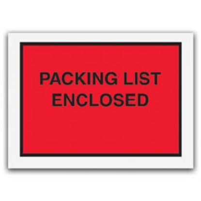 Picture of Tape Logic "Packing List Enclosed" Envelopes, Full Face, Red, 4 1/2in x 6in Pack Of 1,000