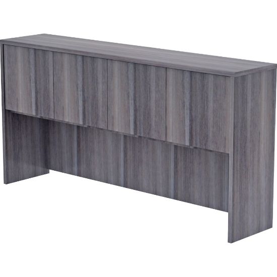 Picture of Lorell Essentials 71inW Credenza Hutch, Weathered Charcoal