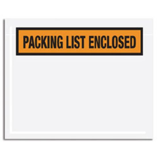 Picture of Tape Logic "Packing List Enclosed" Envelopes, Panel Face, Orange, 4 1/2in x 6in Pack Of 1,000