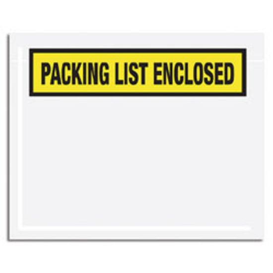 Picture of Tape Logic "Packing List Enclosed" Envelopes, Panel Face, Yellow, 4 1/2in x 6in Pack Of 1,000