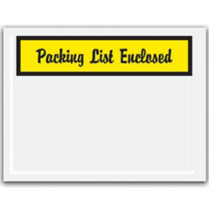 Picture of Tape Logic "Packing List Enclosed" Envelopes, Panel Face Yellow, 4 1/2in x 6in Pack Of 1,000