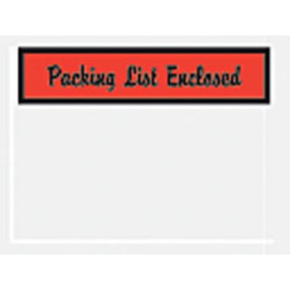 Picture of Tape Logic "Packing List Enclosed" Envelopes, Panel Face, Red, , 4 1/2in x 6in Pack Of 1,000