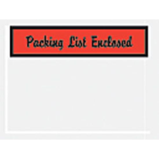 Picture of Tape Logic "Packing List Enclosed" Envelopes, Panel Face, Red, , 4 1/2in x 6in Pack Of 1,000