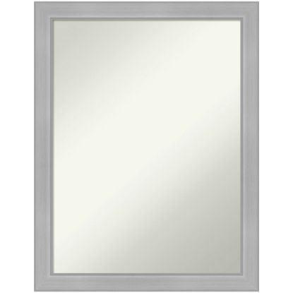 Picture of Amanti Art Narrow Non-Beveled Rectangle Framed Bathroom Wall Mirror, 26-1/2in x 20-1/2in, Vista Brushed Nickel