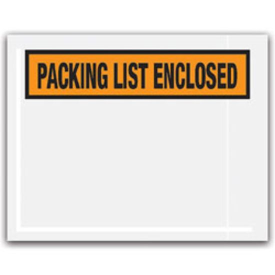 Picture of Partners Brand "Packing List Enclosed" Envelopes, Panel Face, Orange, 4 1/2in x 5 1/2in Pack Of 1,000