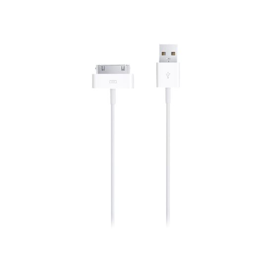 Picture of Apple 30-pin to USB Cable - Proprietary/USB Data Transfer Cable for iPhone, iPod, iPad - First End: 1 x 30-pin Proprietary - Male - Second End: 1 x USB 2.0 Type A - Male