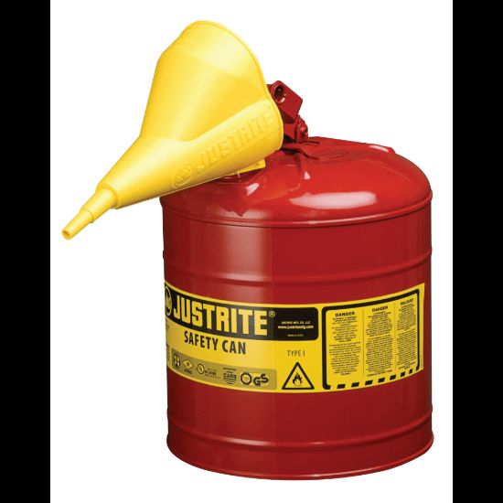 Picture of Justrite Type I Safety Can For Flammables, 2.5 Gallon, Red