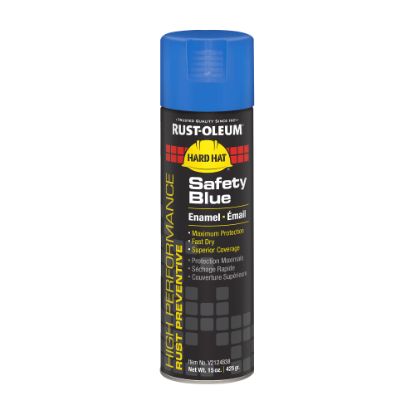 Picture of Rust-Oleum Hard Hat High Performance V2100 System Rust Preventive Enamel Spray Paint, 15 Oz, Gloss Safety Blue, Case Of 6 Cans