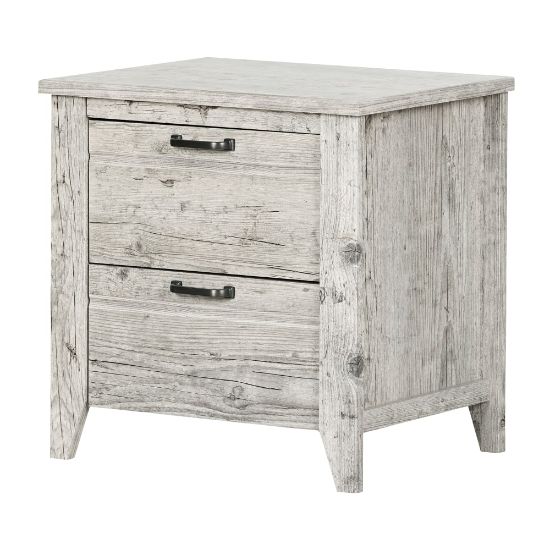 Picture of South Shore Lionel 2-Drawer Nightstand, 23-1/4inH x 22-3/4inW x 18-1/4inD, Seaside Pine