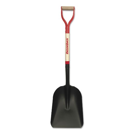 Picture of Steel Scoop, 15 in L x 11.125 in W blade, 30 in White Ash; Steel, D-Grip Handle