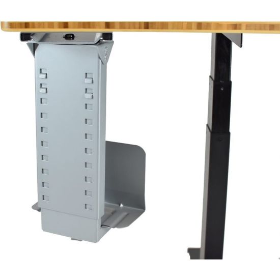 Picture of Uncaged Ergonomics CPU1- Swiveling Under Desk Metal Computer CPU Holder Adjustable Height Width Gray - Store CPUs out of the way with this metal, under-desk swiveling CPU holder. The adjustable height and width CPU cage fits a range of CPU sizes.