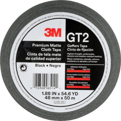 Picture of 3M Gaffers Cloth Tape - 54.60 yd Length x 1.90in Width - 11 mil Thickness - Vinyl - 1 / Roll - Black