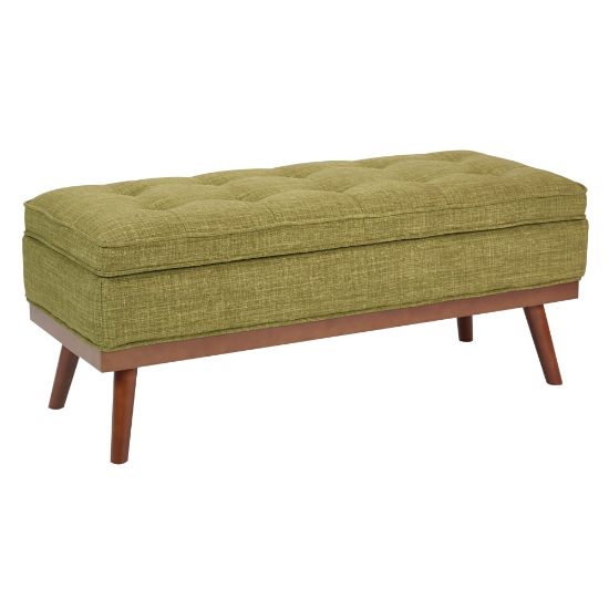 Picture of Ave Six Katheryn Storage Bench, Green/Light Espresso