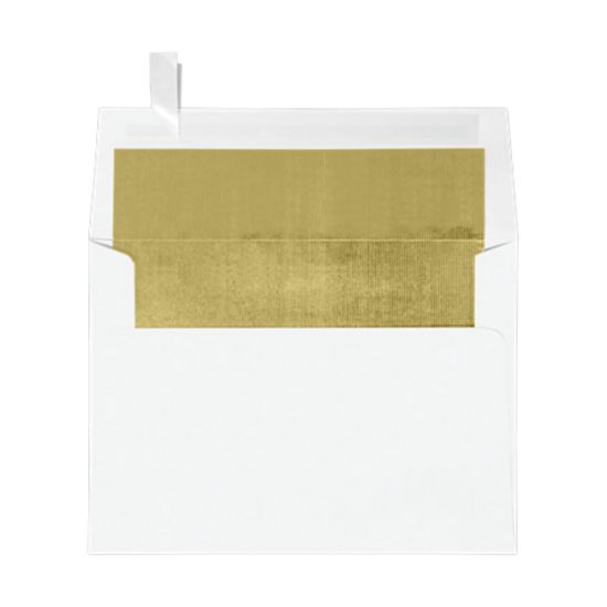 Picture of LUX Invitation Envelopes, A7, Peel & Stick Closure, Gold/White, Pack Of 250