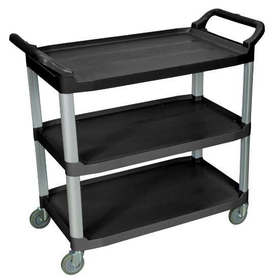 Picture of Luxor 3-Shelf Serving Cart, 37 1/4inH x 40 1/2inW x 19 3/4inD, Black