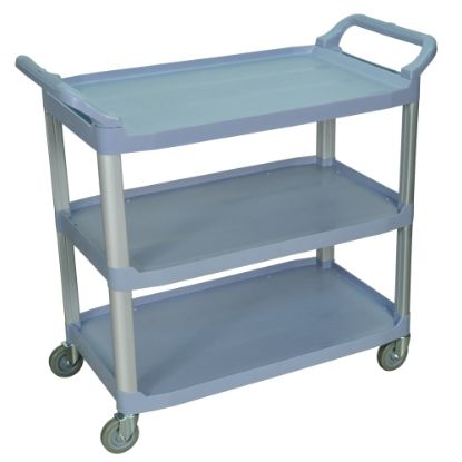 Picture of Luxor 3-Shelf Serving Cart, 37 1/4inH x 40 1/2inW x 19 3/4inD, Gray