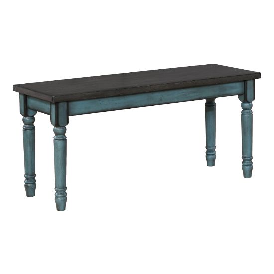 Picture of Powell Maillet Bench, Teal/Oak