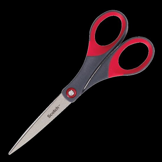 Picture of Scotch Precision Scissors, 7in - 7in Overall Length - Left/Right - Stainless Steel - Red, Gray - 1 Each