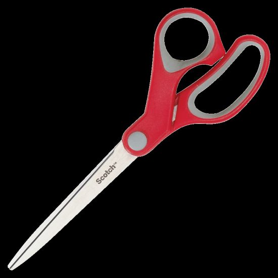 Picture of Scotch Multipurpose Scissors, 8in, Pointed, Gray/Red