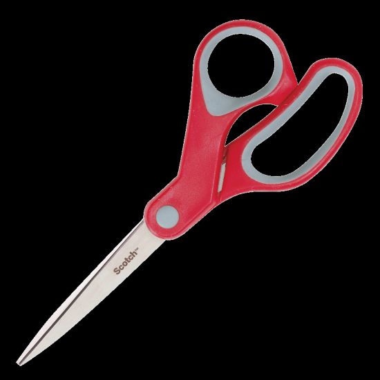 Picture of Scotch Multipurpose Scissors, 7in, Pointed, Gray/Red