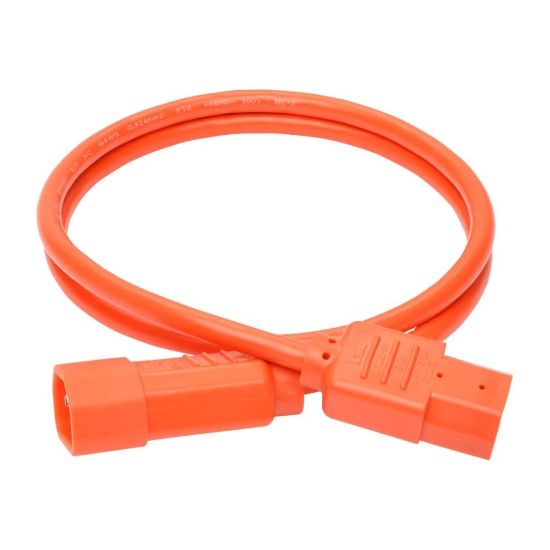 Picture of Eaton Tripp Lite Series PDU Power Cord, C13 to C14 - 10A, 250V, 18 AWG, 3 ft. (0.91 m), Orange - Power extension cable - IEC 60320 C14 to power IEC 60320 C13 - AC 100-250 V - 10 A - 3 ft - orange