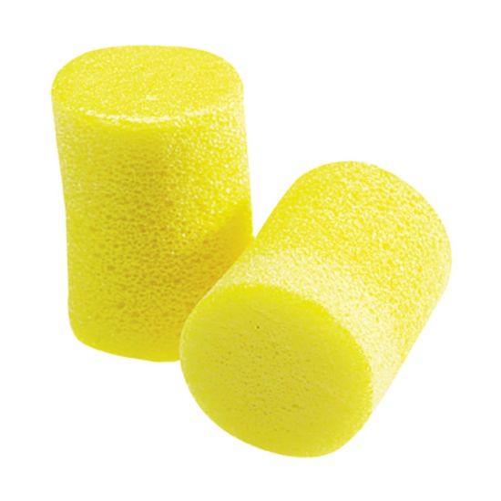 Picture of E-A-R Classic Uncorded Earplugs - Moisture Resistant, Non-flammable, Flame Resistant, Noise Reduction - Regular Size - Noise Protection - Foam, Polyvinyl Chloride (PVC) - Yellow - 60 / Box