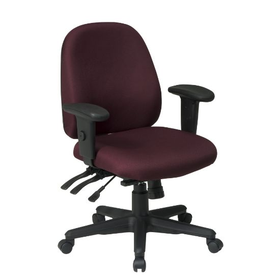 Picture of Office Star Work Smart Ergonomic Multifunction High-Back Chair, 38-1/4inH , Burgundy/Black