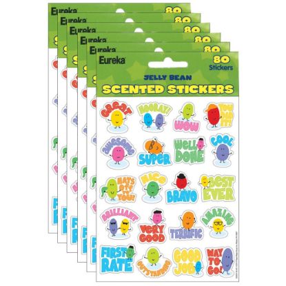 Picture of Eureka Scented Stickers, Jelly Beans, 80 Stickers Per Pack, Set Of 6 Packs