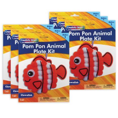 Picture of Creativity Street Pom Pom Animal Plate Kits, 7-1/2in x 8-1/2in x 1in, Clownfish, Set Of 6 Kits