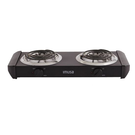 Picture of IMUSA Electric Stove With Double Burners, 4inH x 22-1/2inW x 9-11/16inD, Black