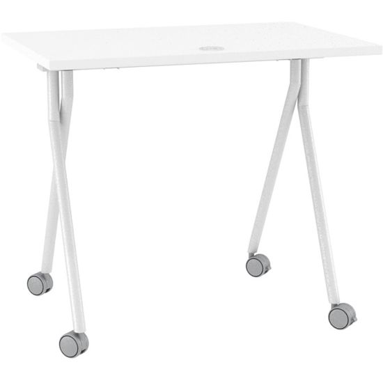 Picture of Boss Office Products 48inW Flip-Top Folding Training Table, White/Silver