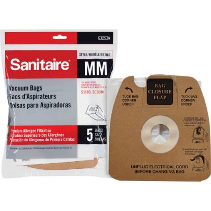 Picture of Sanitaire Style MM Allergen Vacuum Bags f/S3680 - 5 / Pack - Style MM - Micro Allergen - White