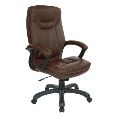 Picture of Office Star Faux Leather High-Back Executive Chair, Chocolate